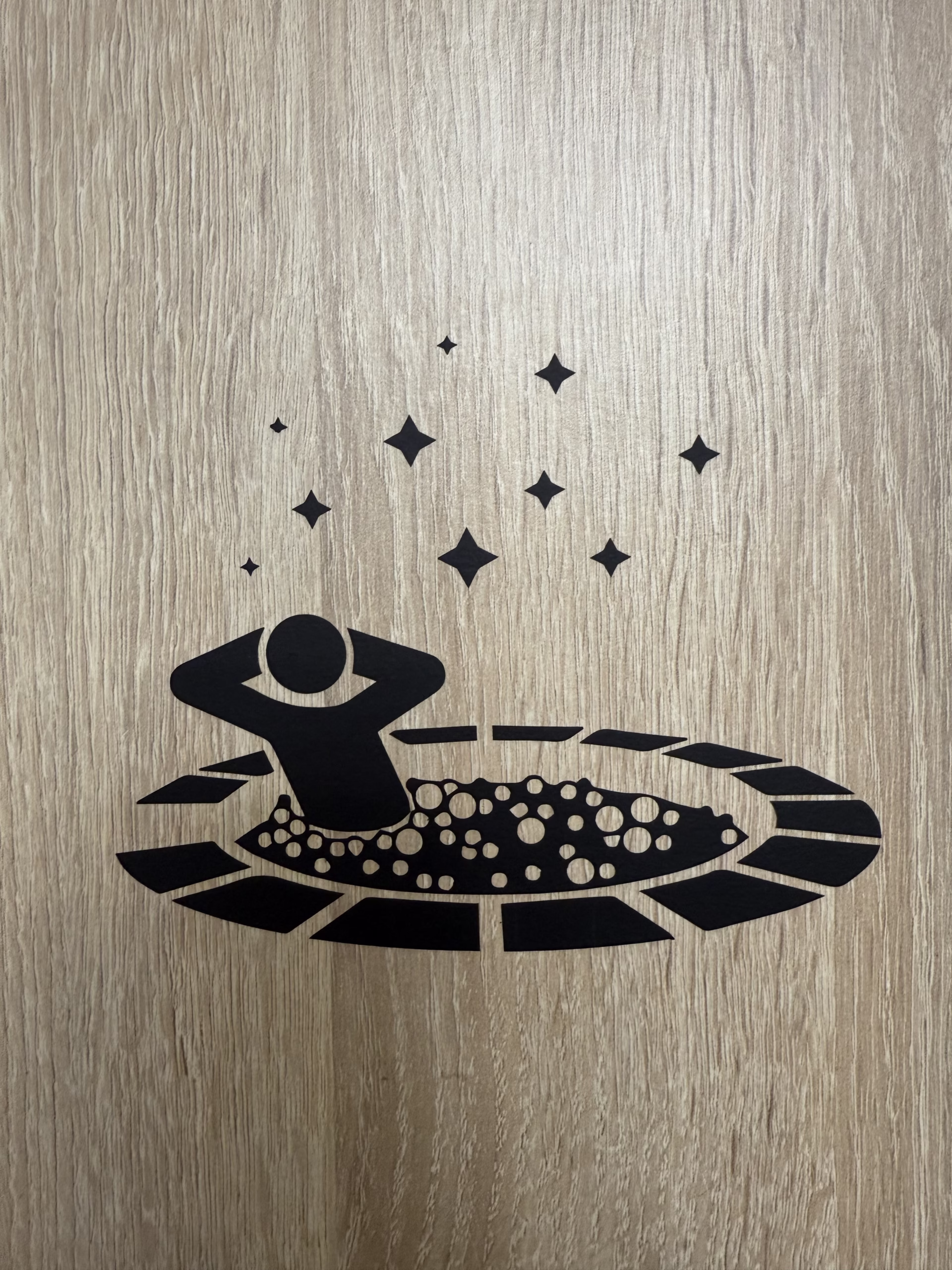 Pictogram bubbelbad op deur